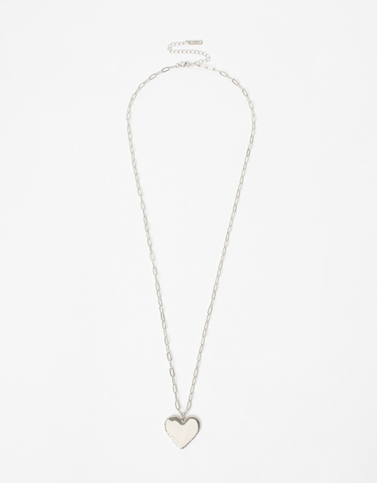 Collares Largos Metal Collar Largo Corazón Young - Plateado Rodio
