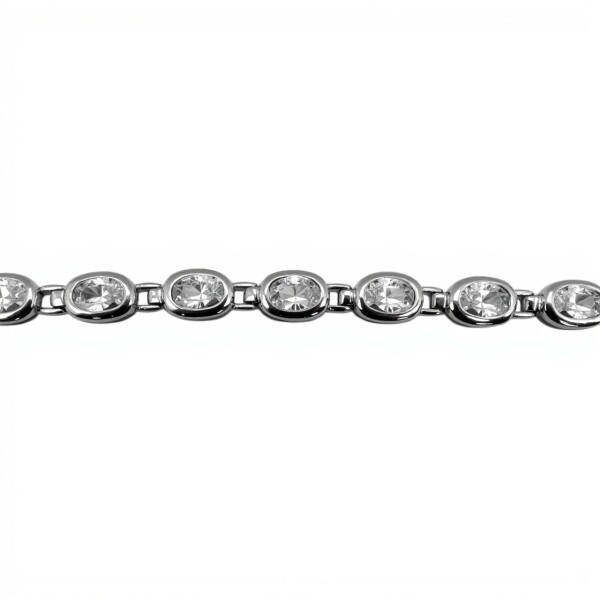 Pulsera oval con zirconias - Plata 925 - piedra zirconia - PU3897 conpiedra