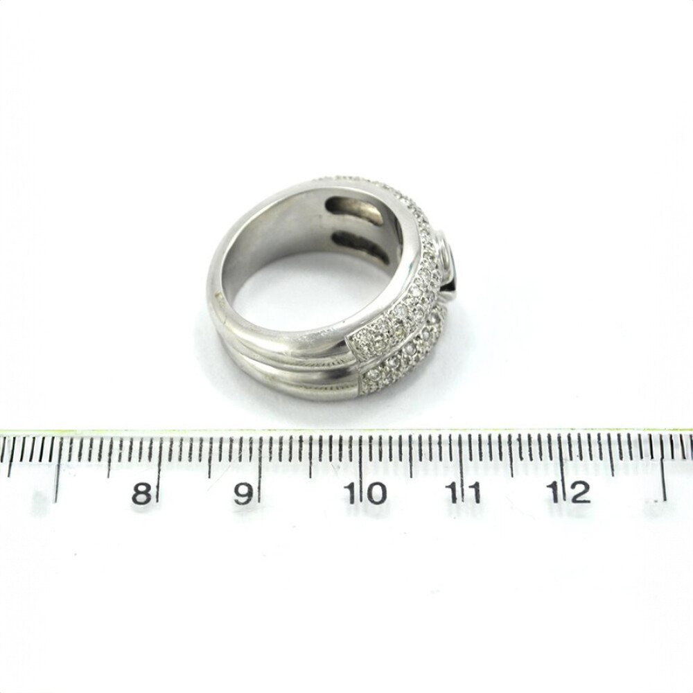 Anillo Oro 18K Con Brillantes Y Zafiro Central Anillo Oro 18K Con Brillantes Y Zafiro Central