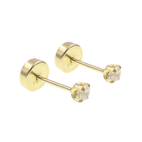 Caravanas abridores de bebe en oro amarillo 18k con circonias. Caravanas abridores de bebe en oro amarillo 18k con circonias.
