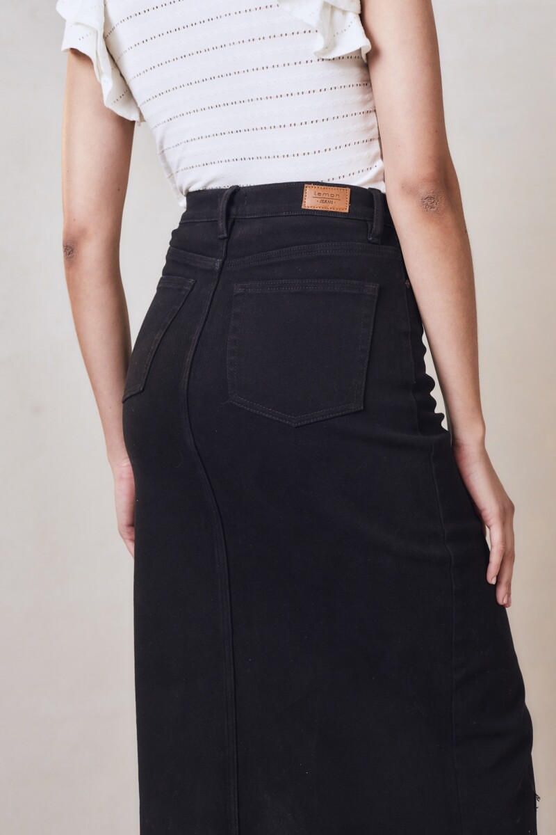 Falda Midi Negro Negro