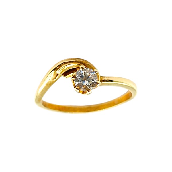 Anillo Solitario-Oro bajo-Piedra Zirconia-AN8077 conpiedra