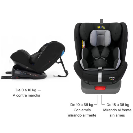 Butaca Silla Auto Bebé Cleopatra Giro 360 Reclinable Gris