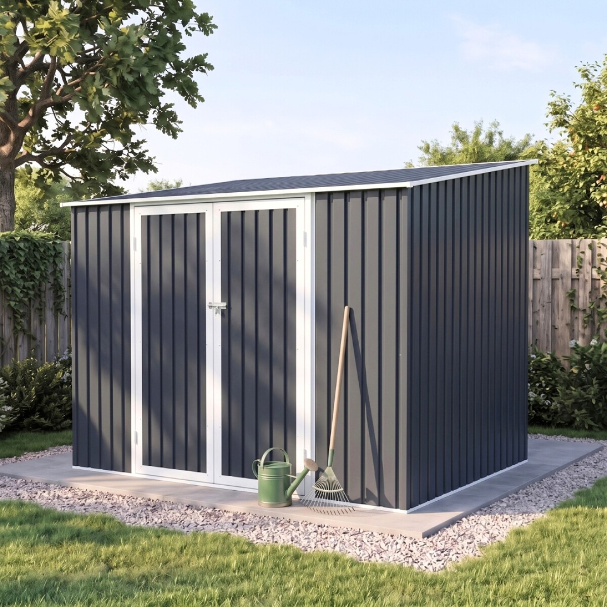 Galpón prefabricado Reforzado 2 Puertas JOY B - Gris 