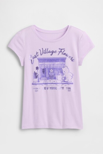 Remera Gráfico Manga Corta Niña Pale Lilac