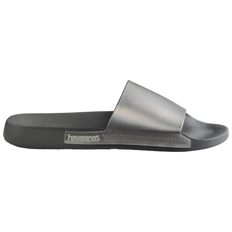 Sandalias Havaianas Slide Classic Metallic Unisex Acero Gris