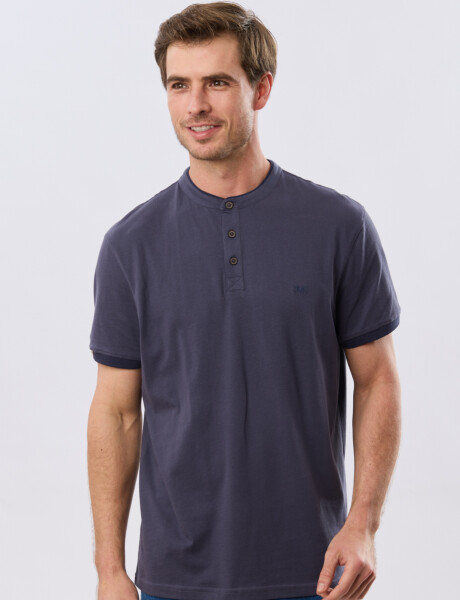 REMERA POLO CUELLO MAO Azul