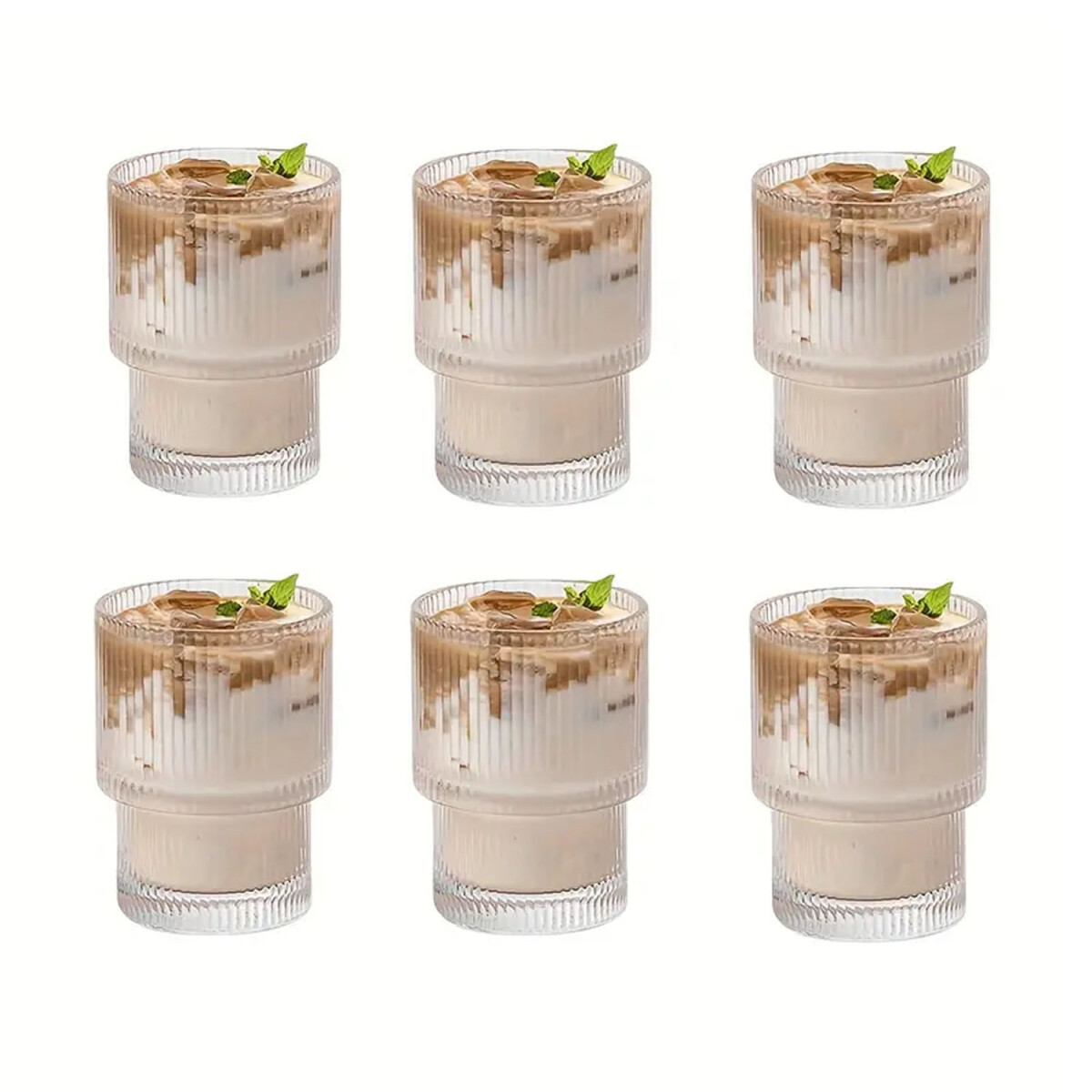 Set X6 Vasos Line 300Ml para Agua Refresco Bebidas en Vidrio - Transparente 