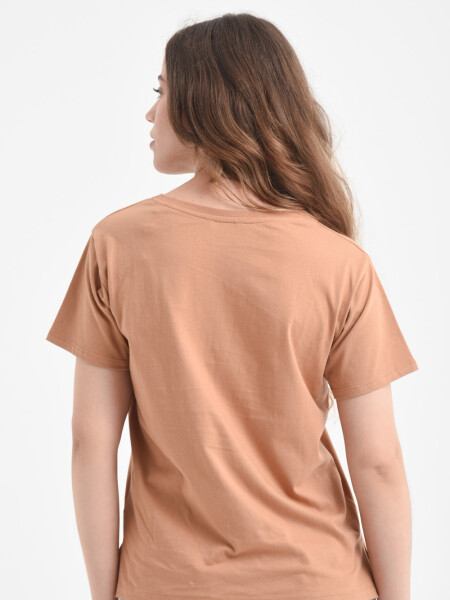 Camiseta manga corta boho Camel