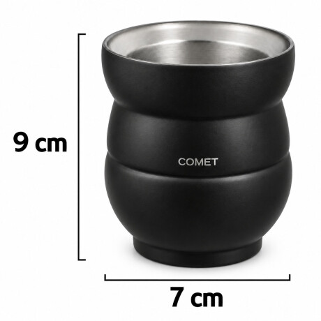Mate Chico con Doble Pared en Acero Inoxidable 140Ml Comet Negro