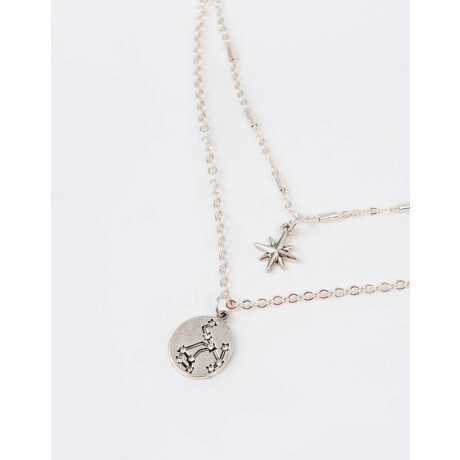 Collar Multicadena Bañado En Plata Plateado