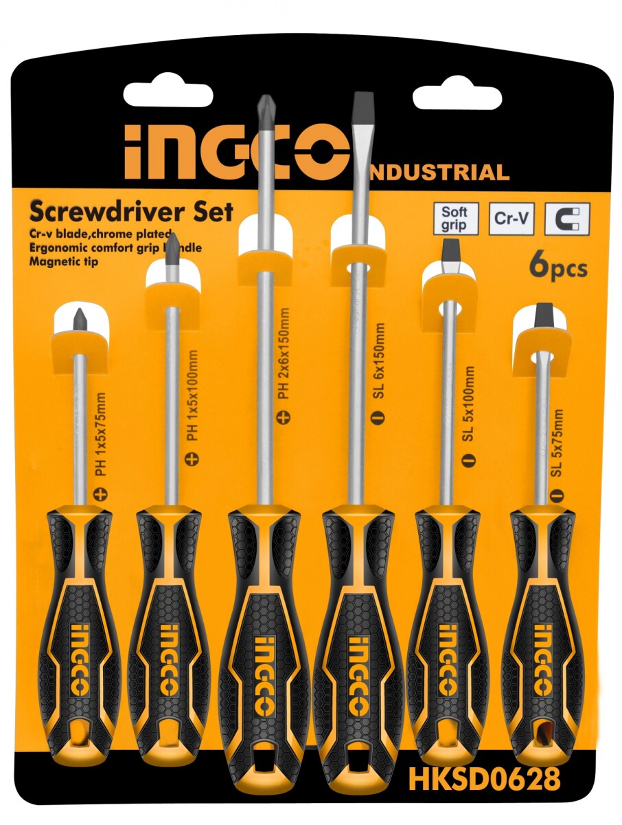 JUEGO DESTORNILLADORES 6 PZAS INGCO HKSD0628 