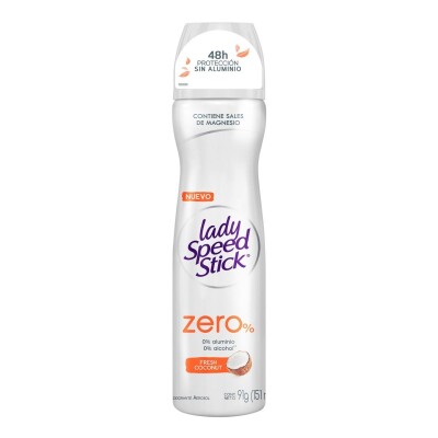 Desodorante Lady Speed Stick en Aerosol Zero Fresh Naturals Coco 91 GR Desodorante Lady Speed Stick en Aerosol Zero Fresh Naturals Coco 91 GR