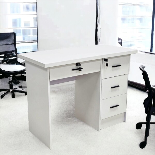 Escritorio 1.00m x 50cm cajones con llave Blanco