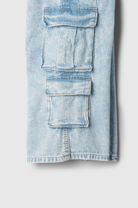 Jean Bbaggy Cargo Toddler Niña Light Wash