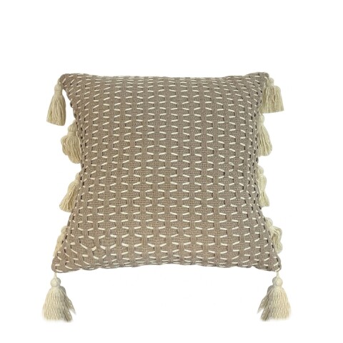 ALMOHADON TEJIDO C/BORLAS 45x45CM GRIS ALMOHADON TEJIDO C/BORLAS 45x45CM GRIS