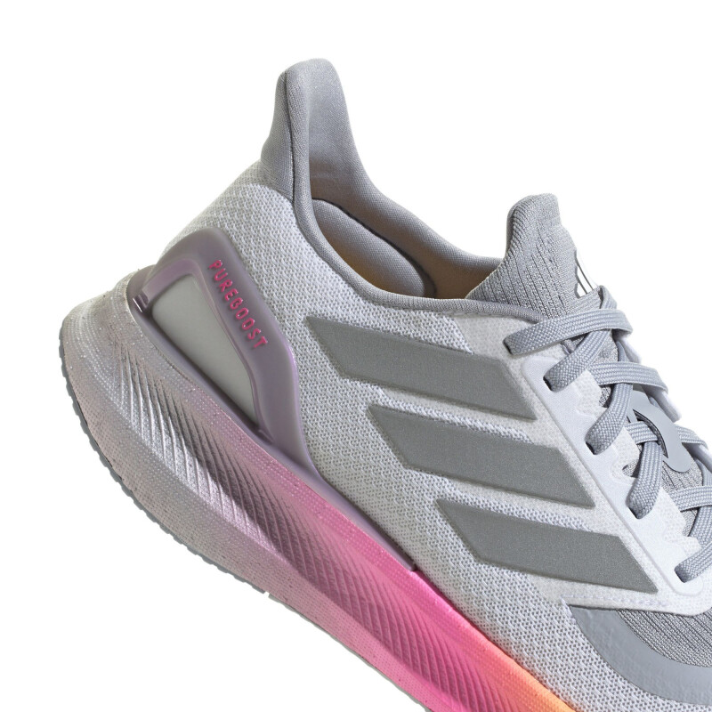 Championes Unisex Adidas Pureboost 5 Blanco - Gris - Plateado