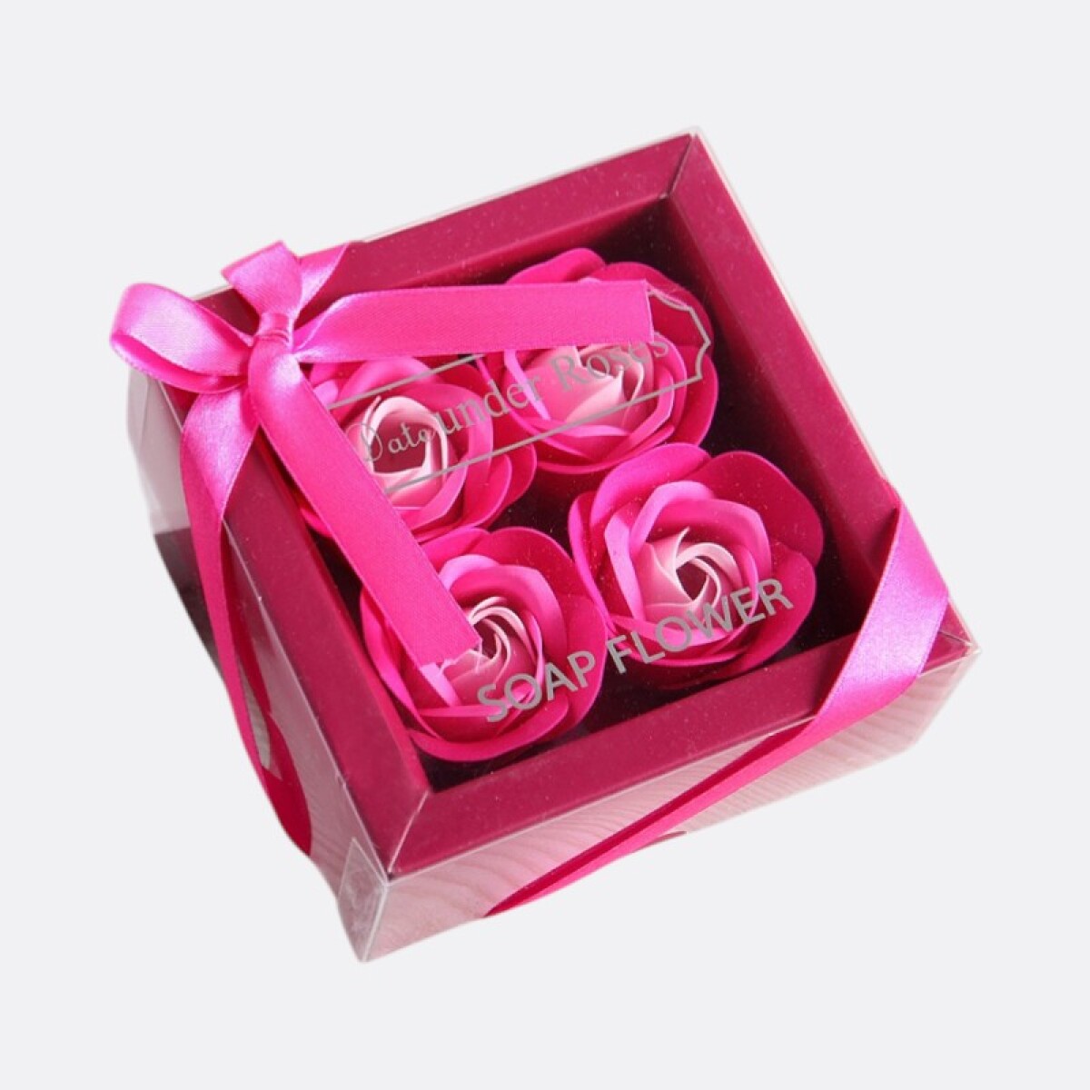 Set Arreglo De Jabones Diseño Rosas x4 - Fucsia 