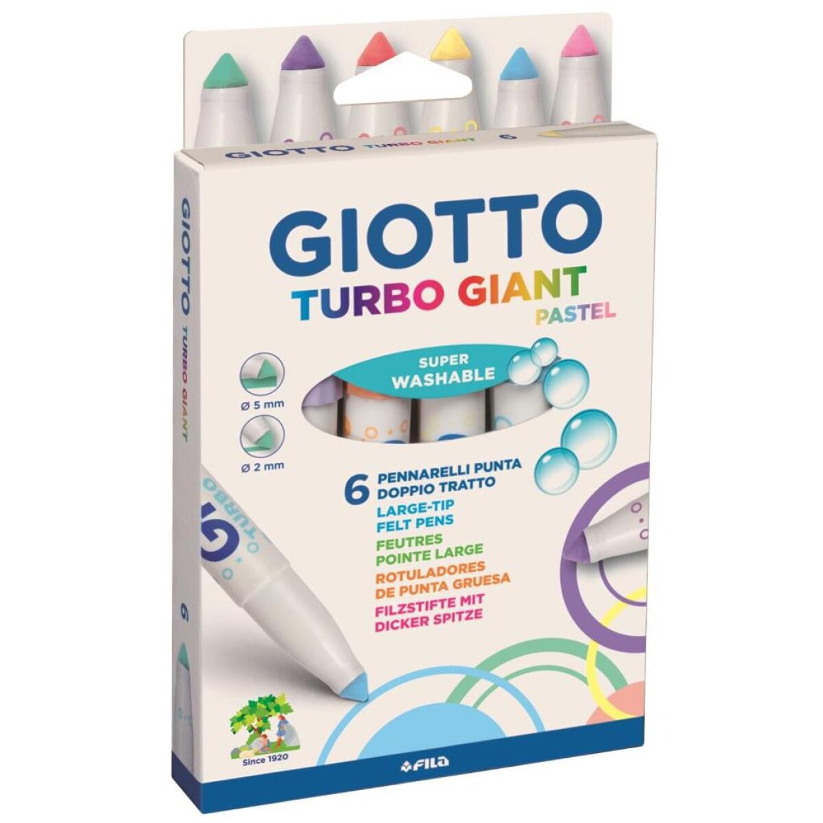 Marcador GIOTTO Giant Pastel *6 colores 
