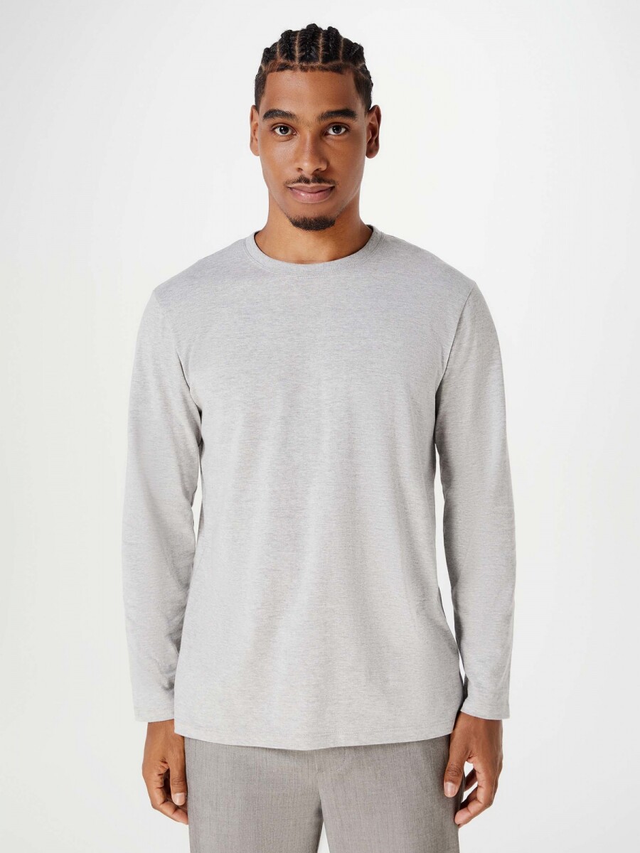 CAMISETA BÁSICA MANGA LARGA - GRIS 