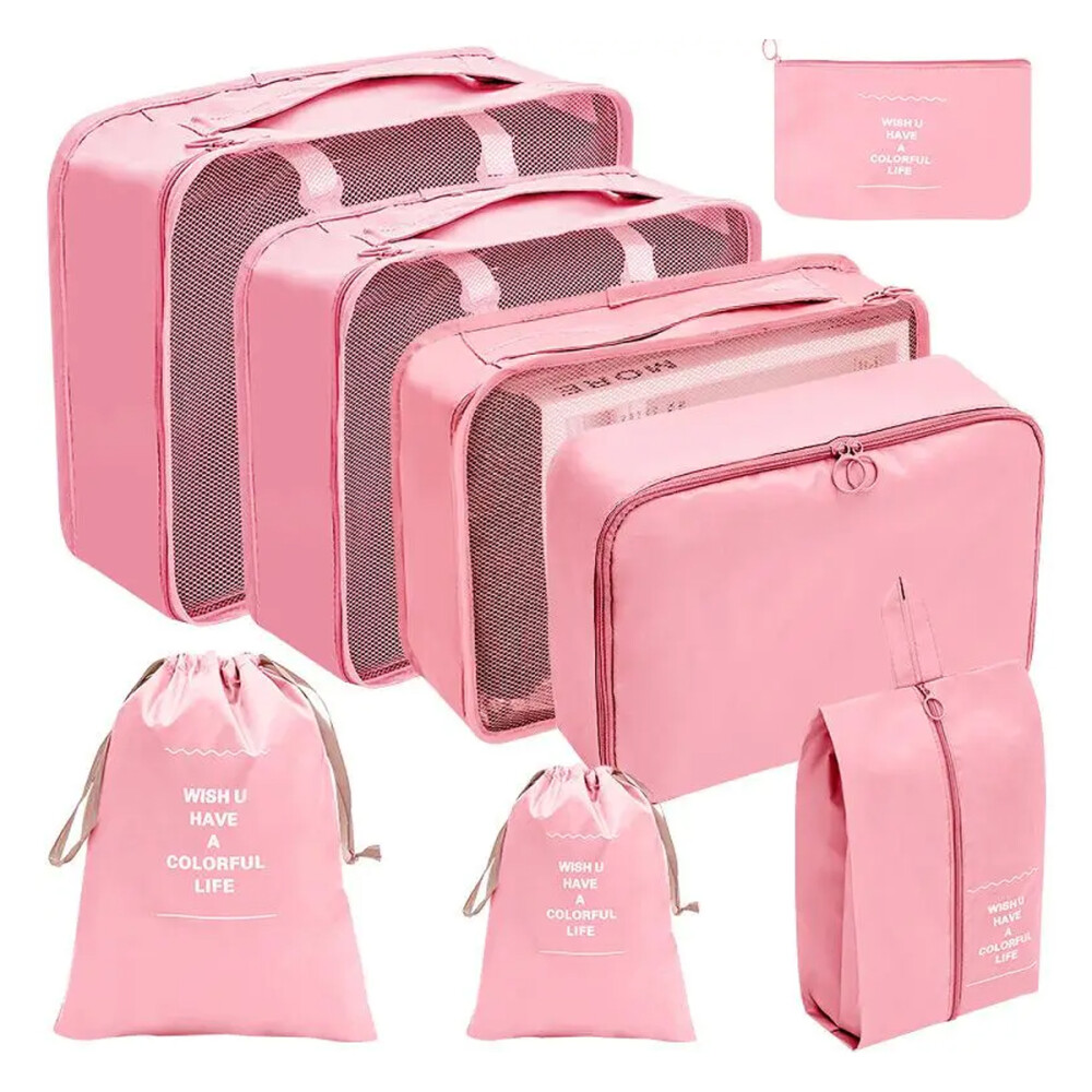 Kit Organizador de Viaje 8 Piezas Rosa