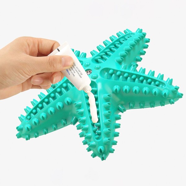 Juguete Perro Dental Morder Higiene Estrella Marina Flotante Color Variante Verde Agua