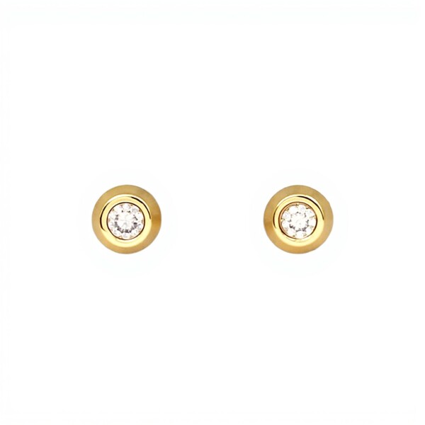 Caravanas Punto de Luz oro- Oro bajo - Zirconia - CA8061 conpiedra