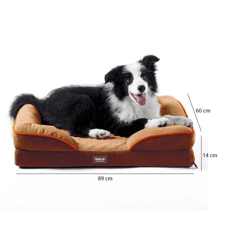 Cama Baylor Cucha Mediana Acolchonada de Felpa p/ Perro Gato Marrón