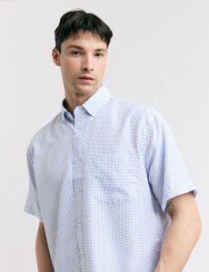 012663 CAMISA HARRINGTON LABEL Blanco/celeste