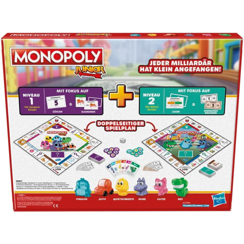 Monopoly Junior - 2 Juegos en 1 - Niños pequeños y mayores Monopoly Junior - 2 Juegos en 1 - Niños pequeños y mayores