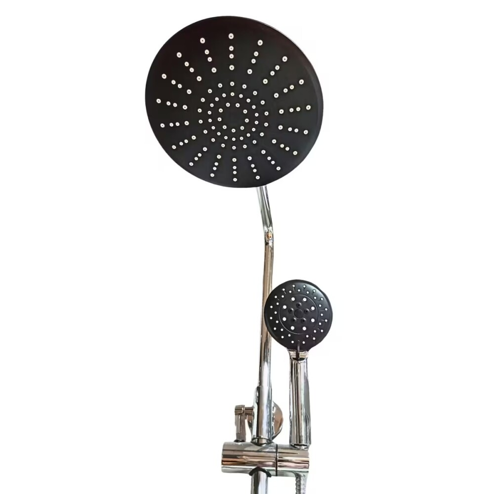 Barral de ducha cromado con botones y ducha higiénica GC Barral De Ducha Cromado Con Botones Y Ducha Higiénica Gc