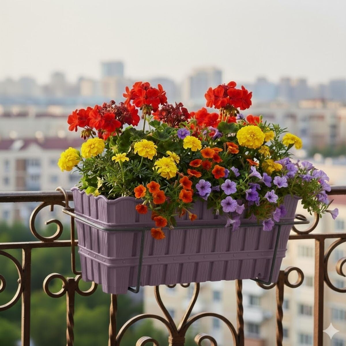 Maceta de balcón 30 cm simil bambú - VIOLETA 