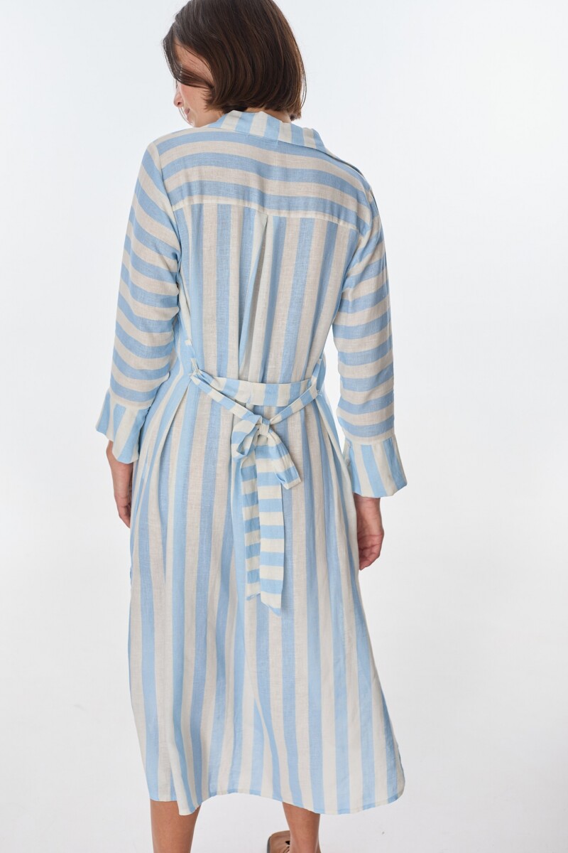 Vestido Balt Rayas Celeste
