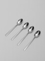 Cuchara Asher De Té Set 4 Un. Plateado Brillante Color Unico