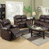 Sofá Sillón 2 Cuerpos Reclinable Masajeador Electrico Living Color Variante Marron