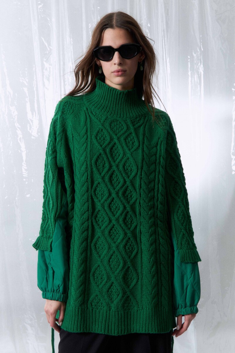 Sweater combinado - verde 