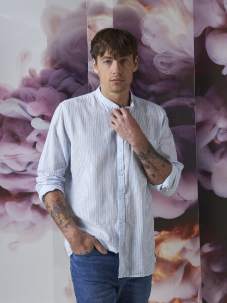 SHIRT LOGAN 3.0 RAYAS CELESTE