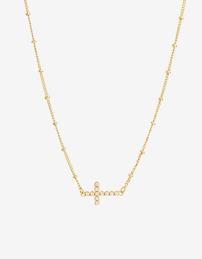 Cadena Corta con Dije Cubic zirconia Collar Con Dije Cubic Dorado - Dorado