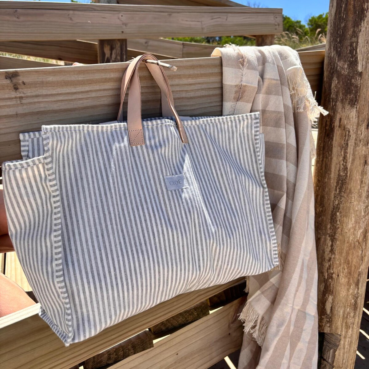 Bolso De Playa Grande - Amalfi Gris 