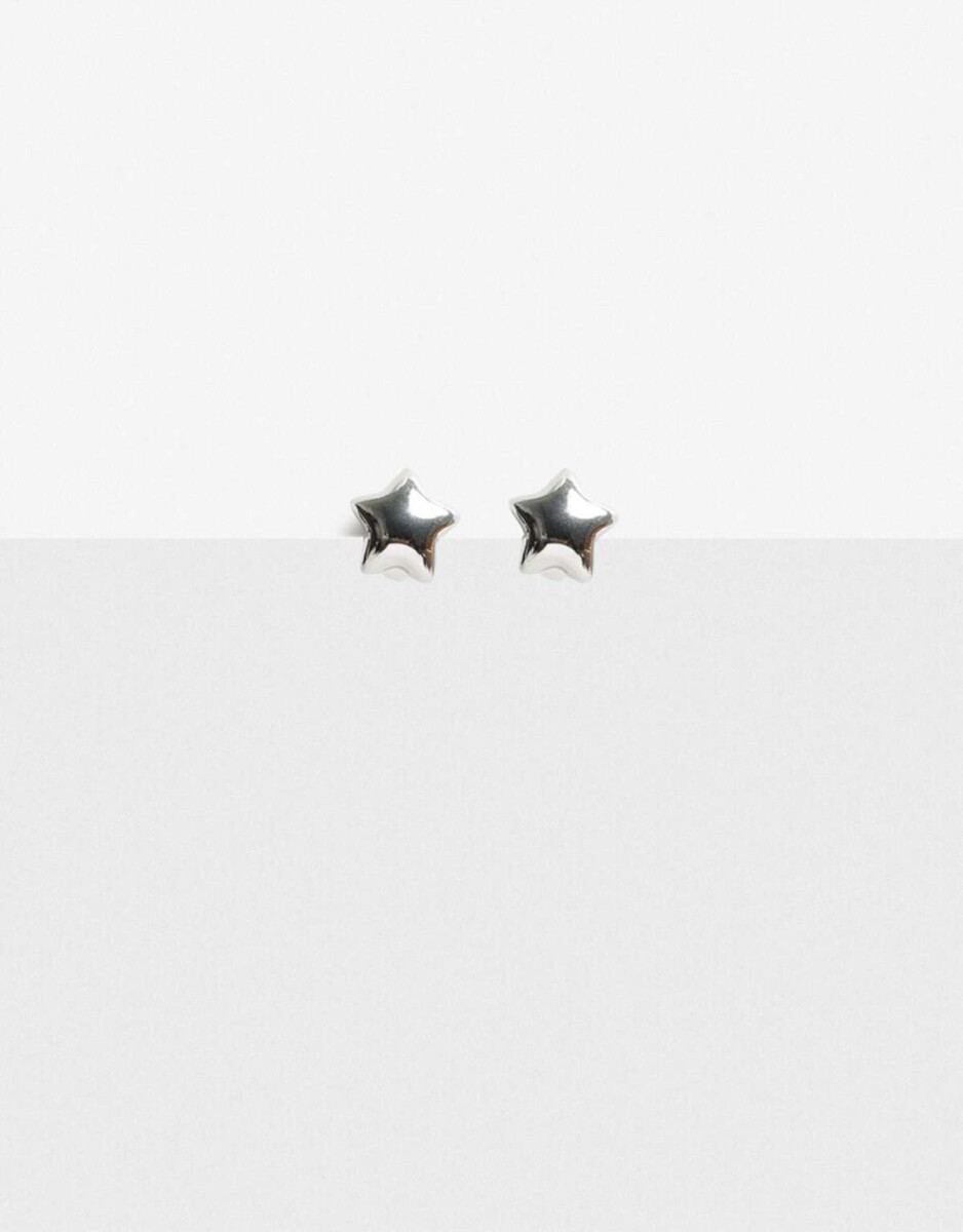 Argollas Corazón Metal - Plateado rodio 