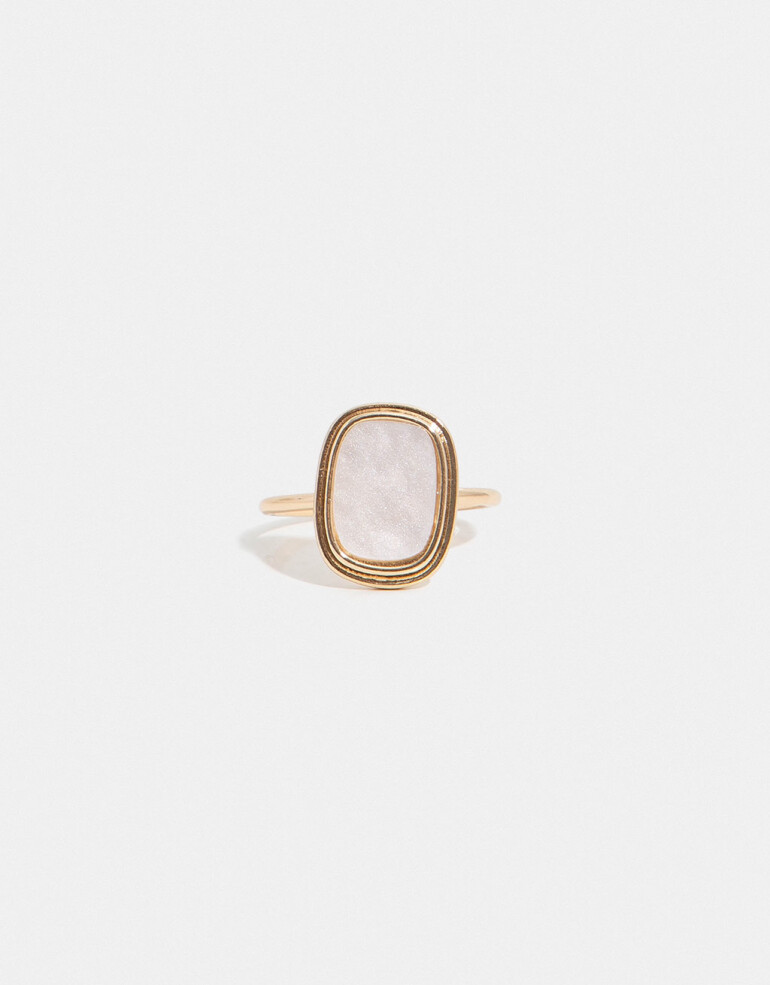 Anillos Chicos Acrilico Anillo Con Acrílico - Dorado