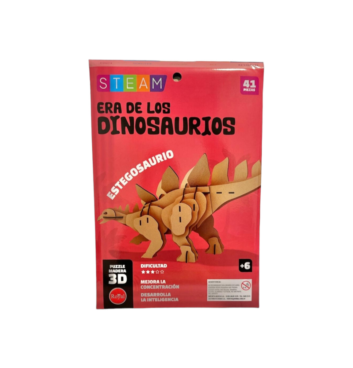 Puzzle de madera 3D Dino - Estegosaurio 