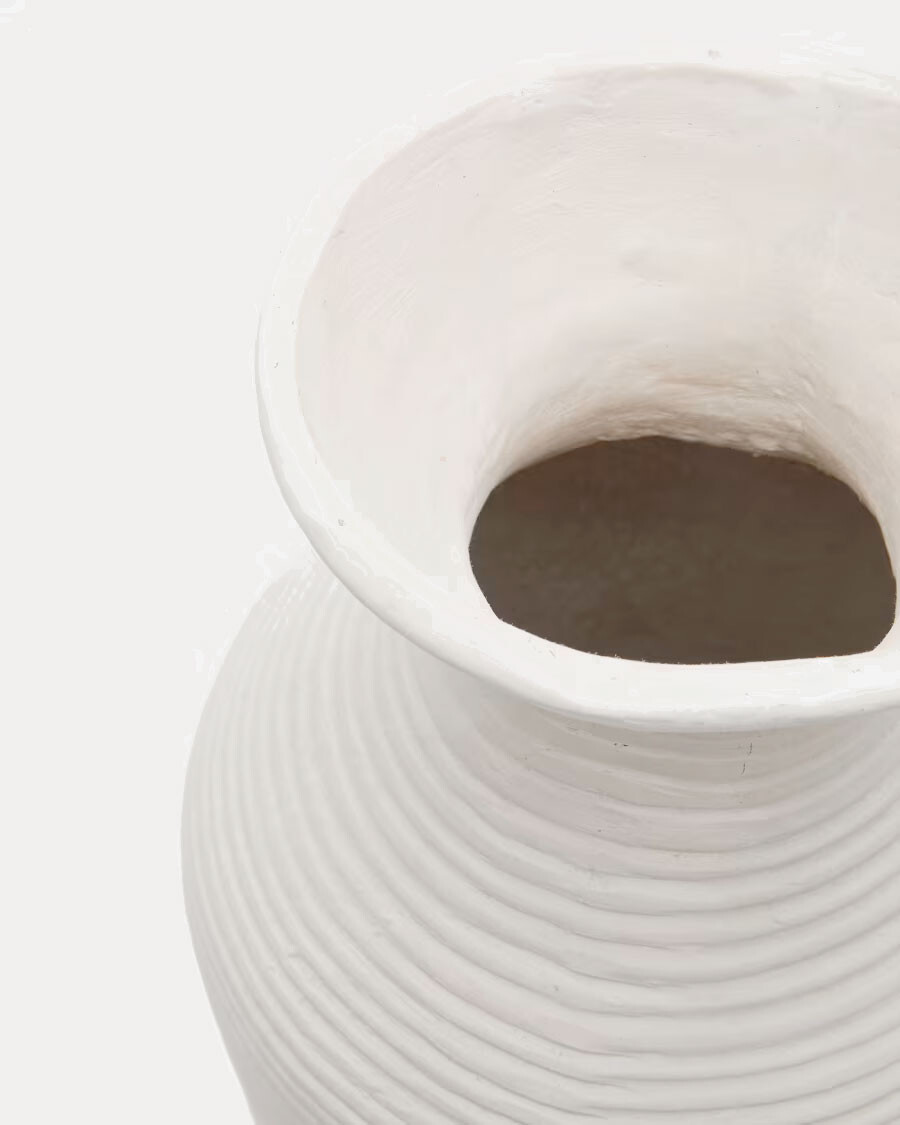 Jarrón Pria de papel maché blanco 51 cm