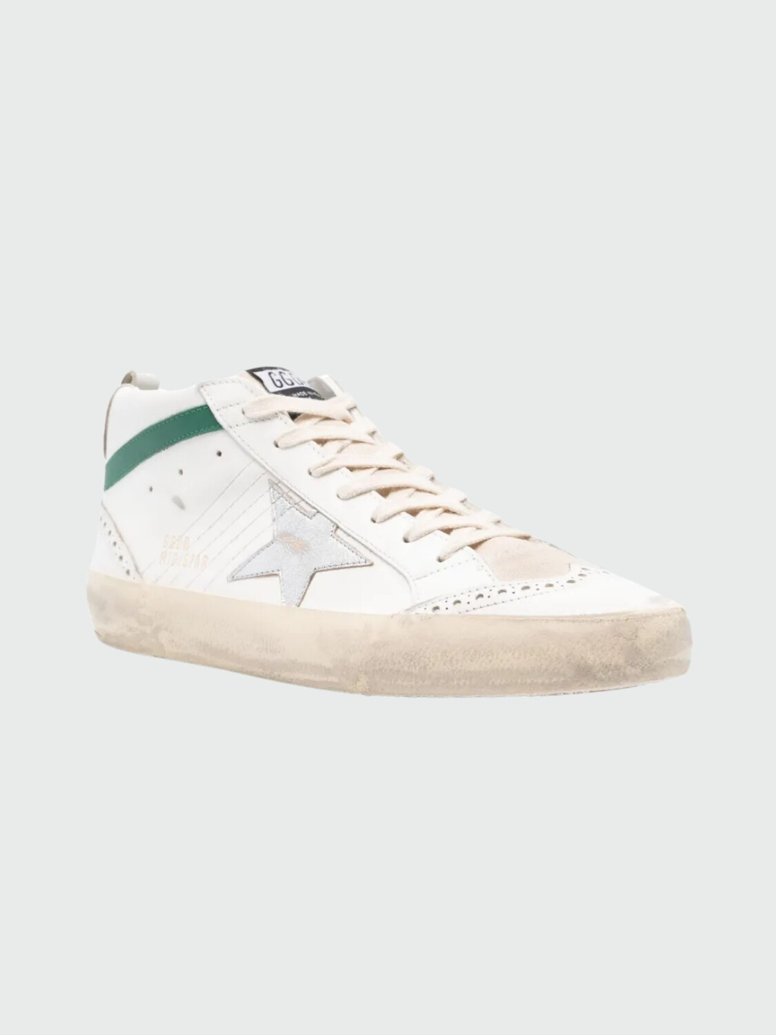 Golden Goose-Botines de cuero, Mid Star Blanco