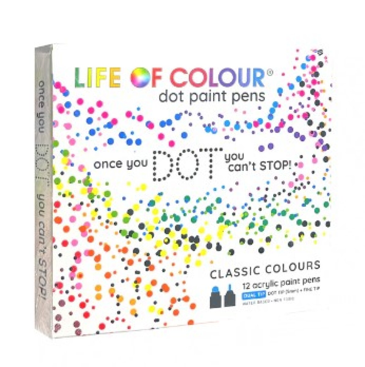 Dot Markers acrilicos- 12 colores Life Of Colour - Dot Markers Acrilicos- 12 Colores Life Of Colour 