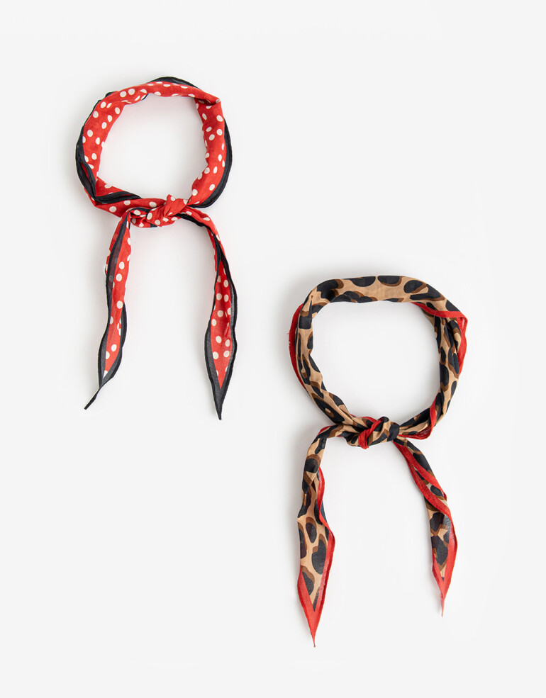 Pañuelos Raso Set De Pañuelos De Raso - Rojo Medio