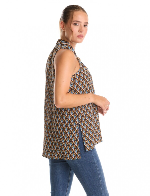 Blusa Retro MULTI/MARRON