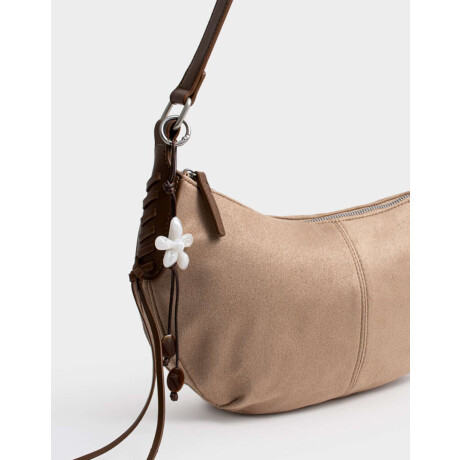 Bandolera Suede Vison - Gris Visón