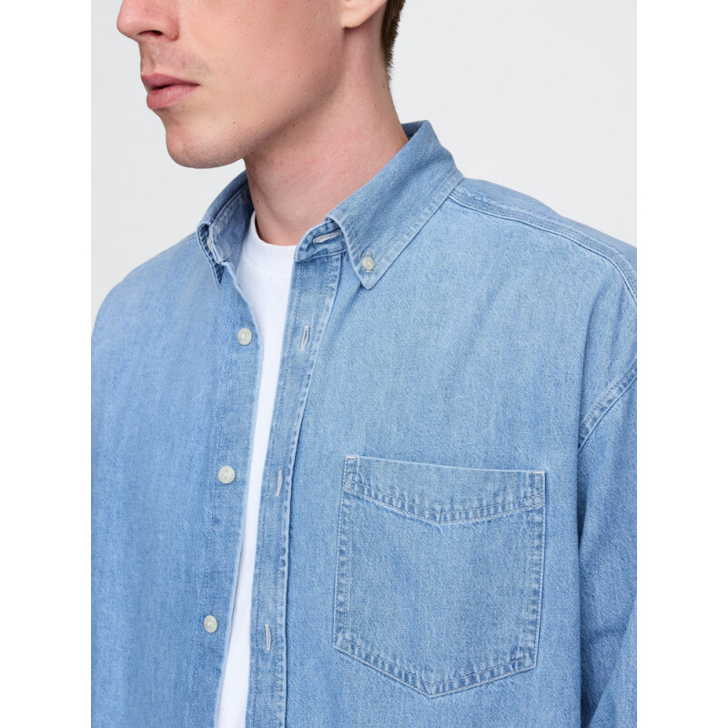 LS DENIM BIG SHIRT - LIGHT WASH LIGHT INDIGO 1