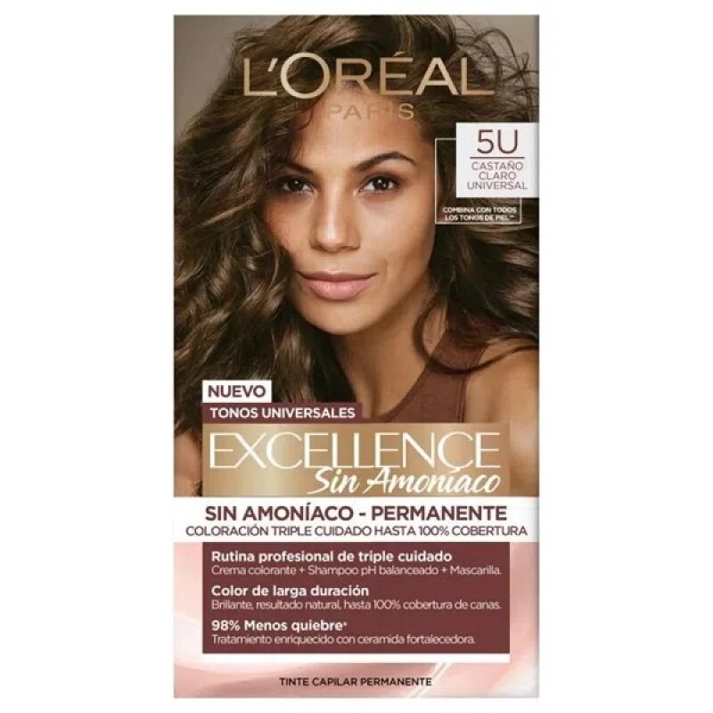 Tinta L'oreal Excellence Nudes 5u Castaño Claro Tinta L'oreal Excellence Nudes 5u Castaño Claro